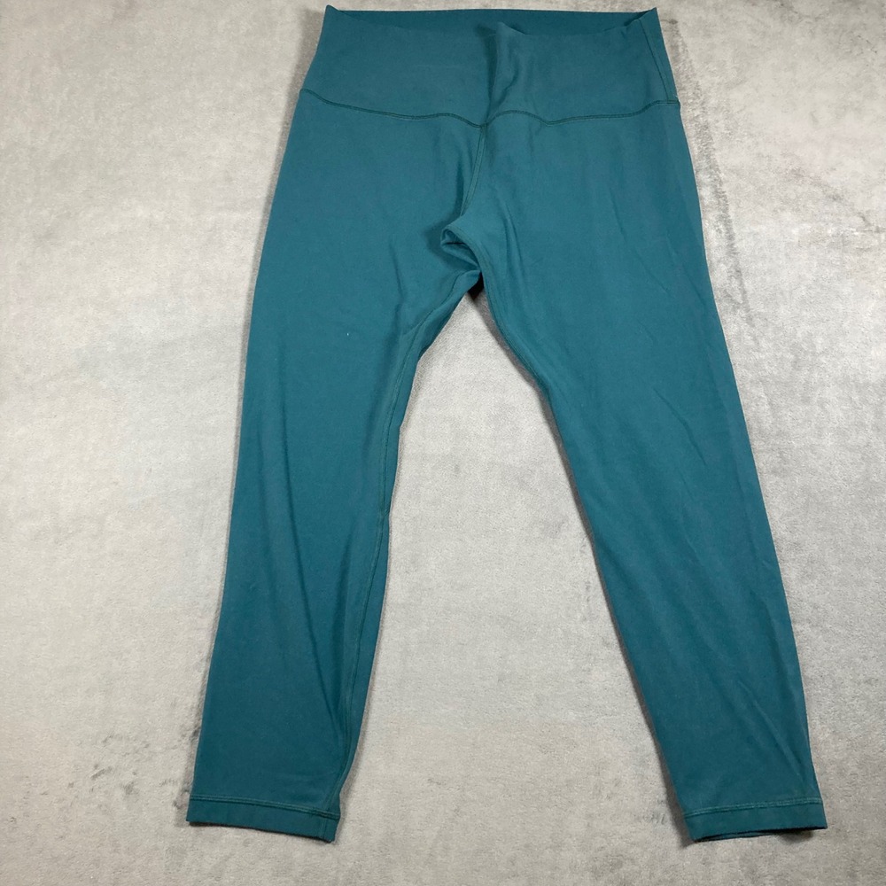 Lululemon Wunder Under High Rise Crop Leggings Teal Green